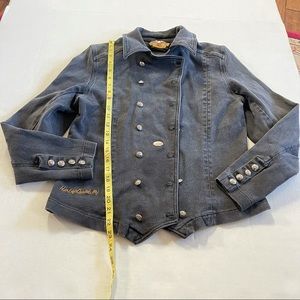 Harley Davidson women double breasted jacket denim